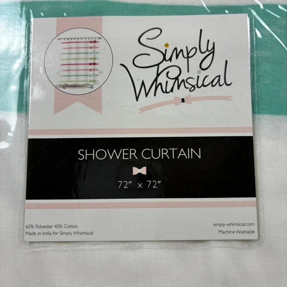 NEW Simply Whimsical Ribbons & Bows Shower Curtain Multicolor 72x72 Fabric